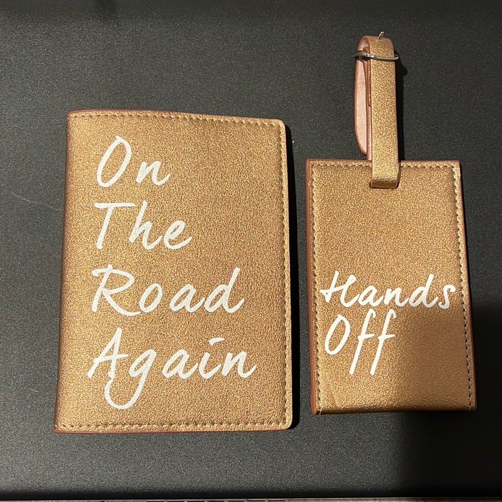 Passport and luggage tag copper shimmer